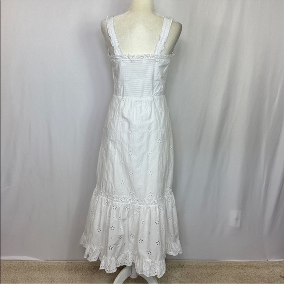 PAIGE Pallas Eyelet Midi Dress White Cotton Sleeveless Summer Size 10 NWOT - Picture 9 of 15